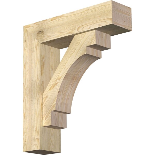 Ekena Millwork Merced Block Rough Sawn Bracket w/ Offset Brace, Douglas Fir, 8"W x 30"D x 34"H BKT0806X30X34MRC05RDF - main